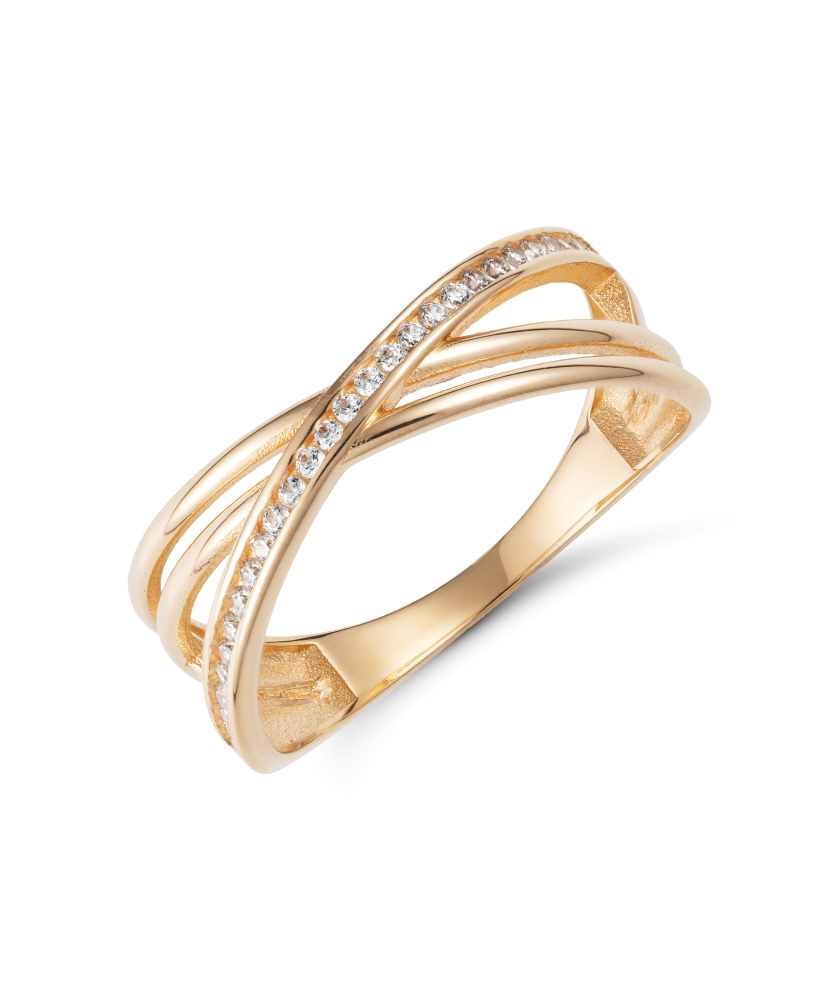 Gold ring with zircons