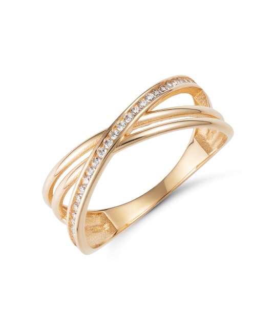 Gold ring with zircons