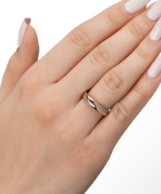 Auksinis žiedas su cirkoniais  - Goldinga