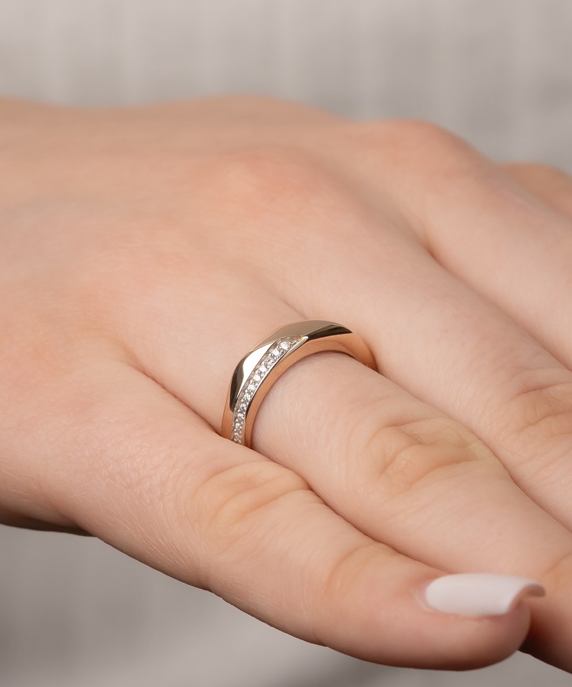 Auksinis žiedas su cirkoniais  - Goldinga