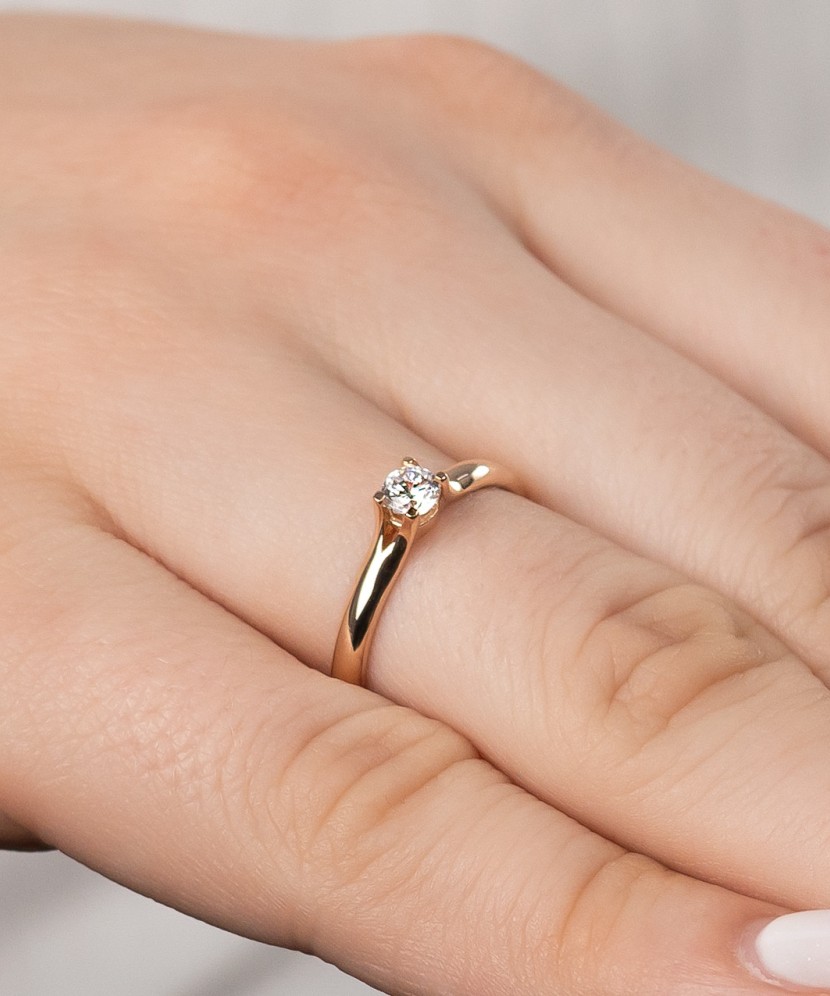 Auksinis žiedas su cirkoniu  - Goldinga