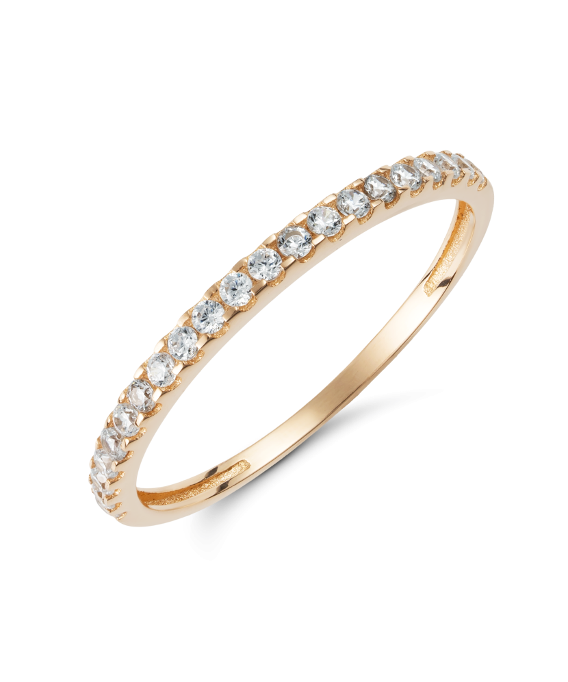 Gold ring with zircons