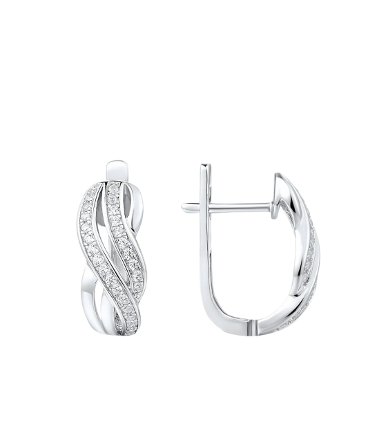 Sterling silver earrings with zircons