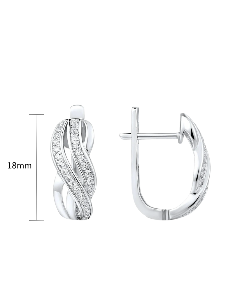 Hopeiset korvakorut zirkoneilla