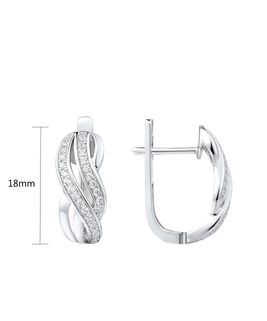 Sterling silver earrings with zircons