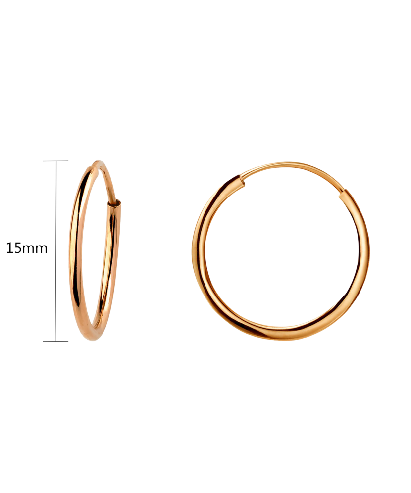 Gold hoop Earrings 15mm