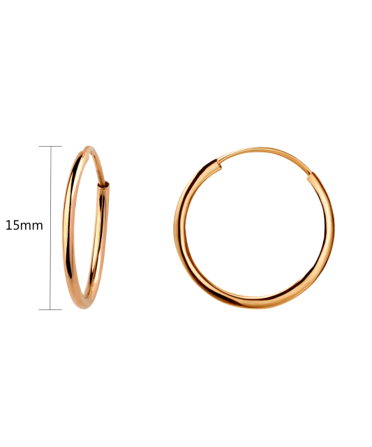 Gold hoop Earrings 15mm
