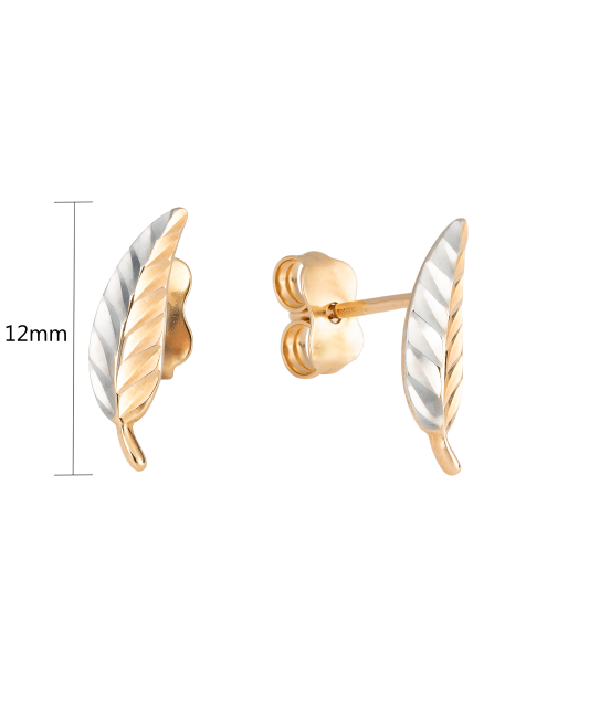 Gold earrings "Leaflet"
