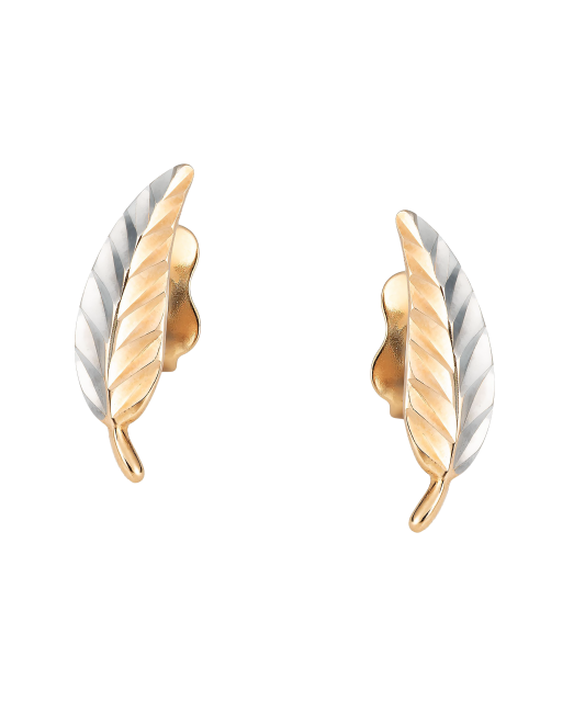 Gold earrings "Leaflet"