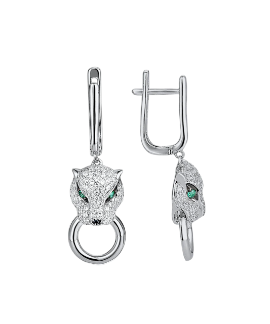 Sterling Silver earrings with zircons and spinels
