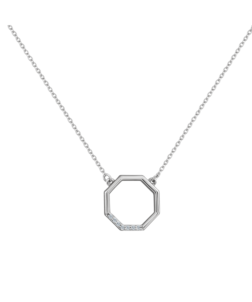 White gold chain with diamond pendant