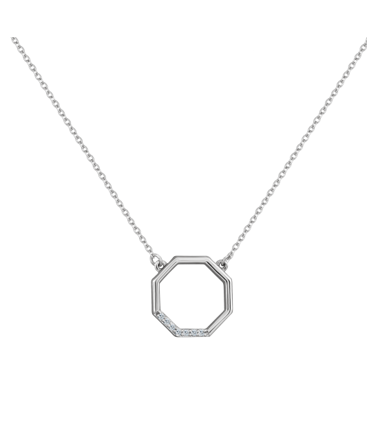 White gold chain with diamond pendant
