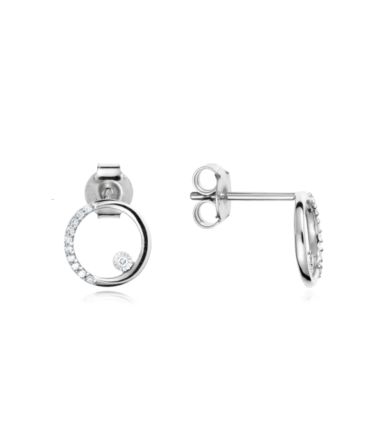 Valkokultaiset korvakorut timanteilla