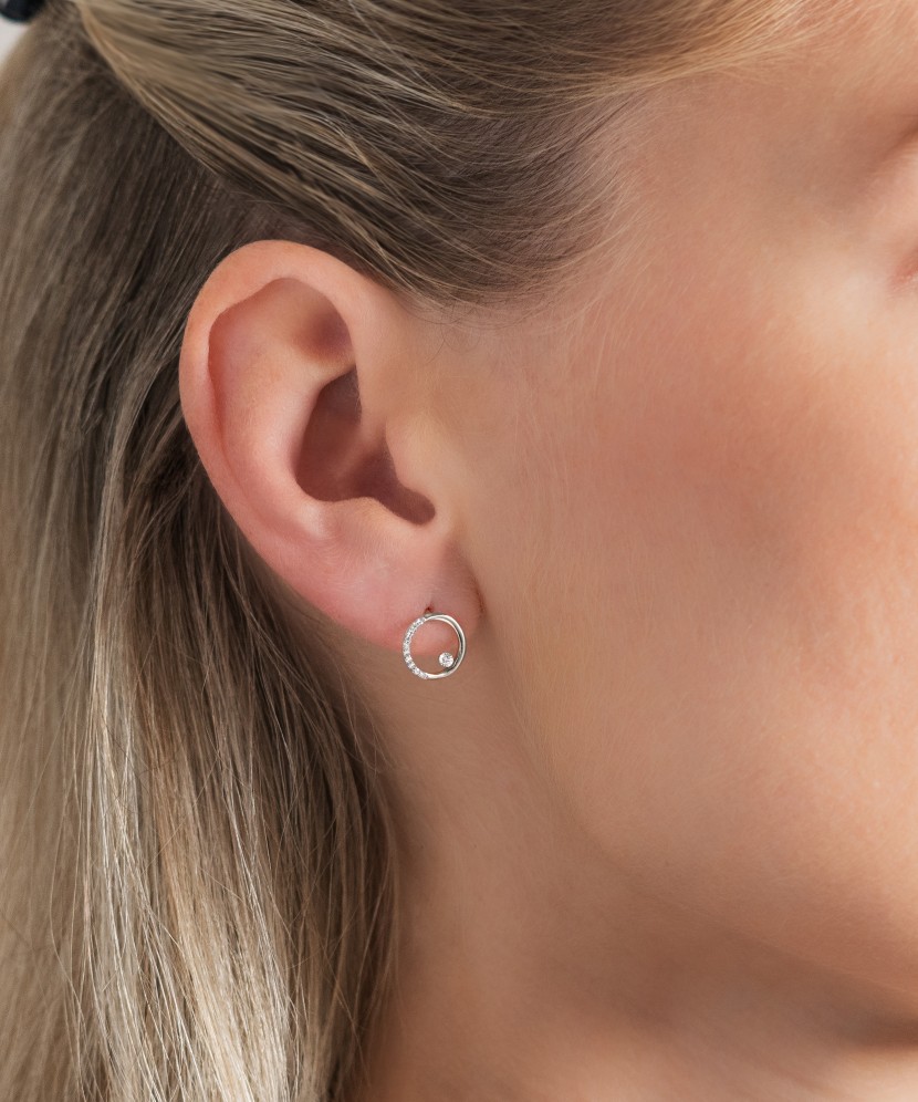 White gold earrings with diamonds