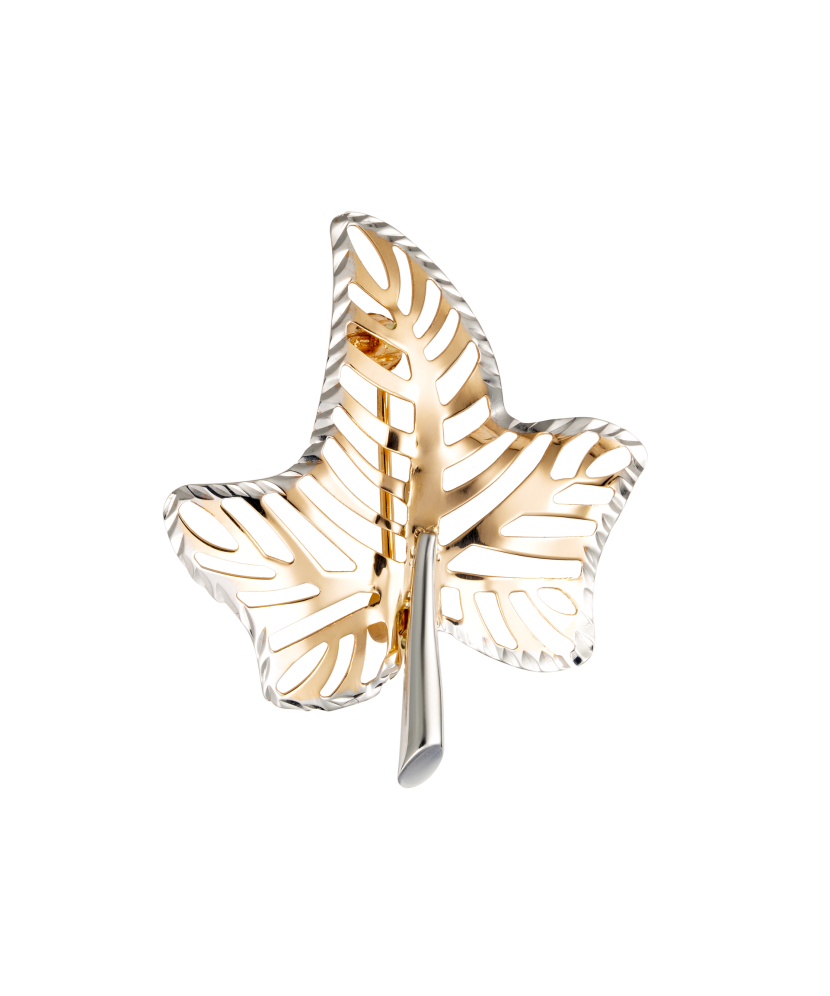 Gold brooch "Leaflet"