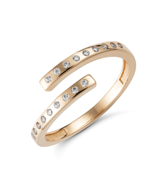 Gold ring with zircons
