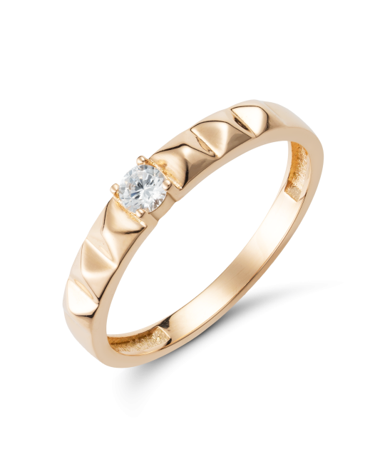 Gold ring with zirconium