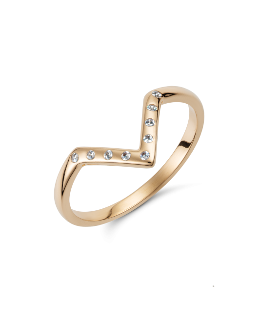 Gold ring with zircons