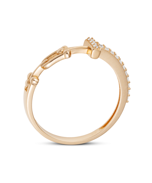 Gold ring with zircons