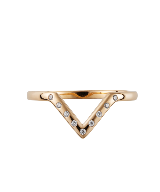 Gold ring with zircons