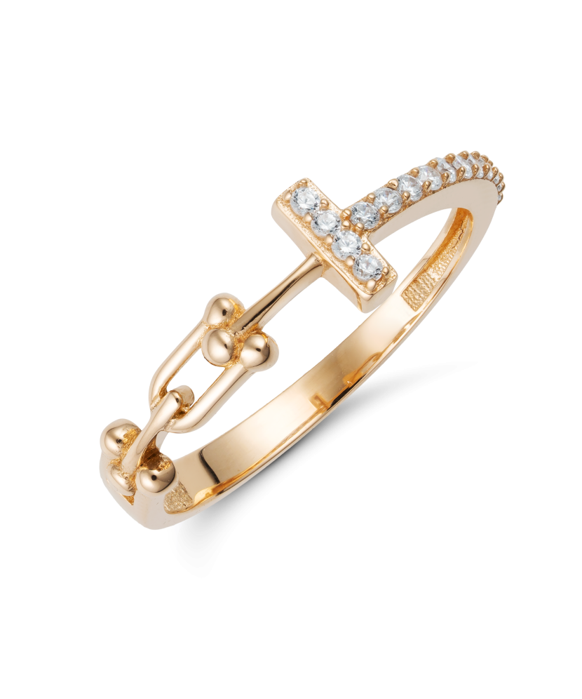 Kultasormus zirkoneilla