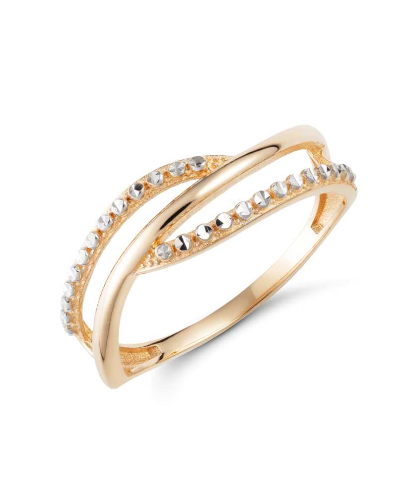 Gold ring with zircons