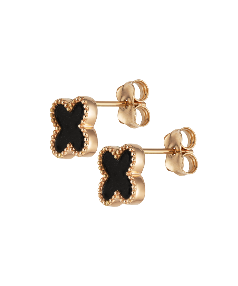 Kultaiset korvakorut onyxilla