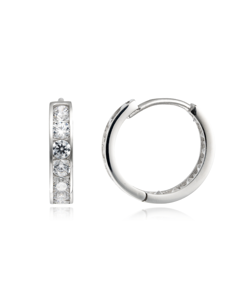 White gold earrings with zircons