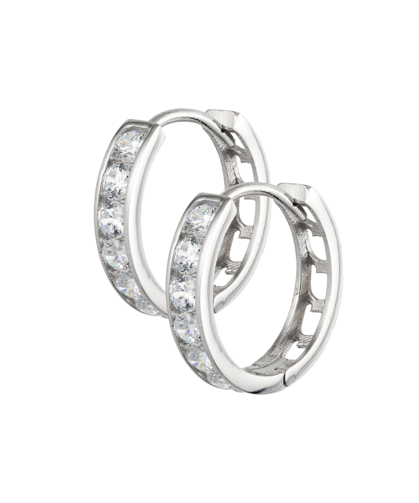 White gold earrings with zircons