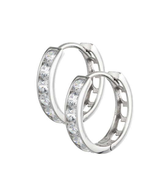 White gold earrings with zircons