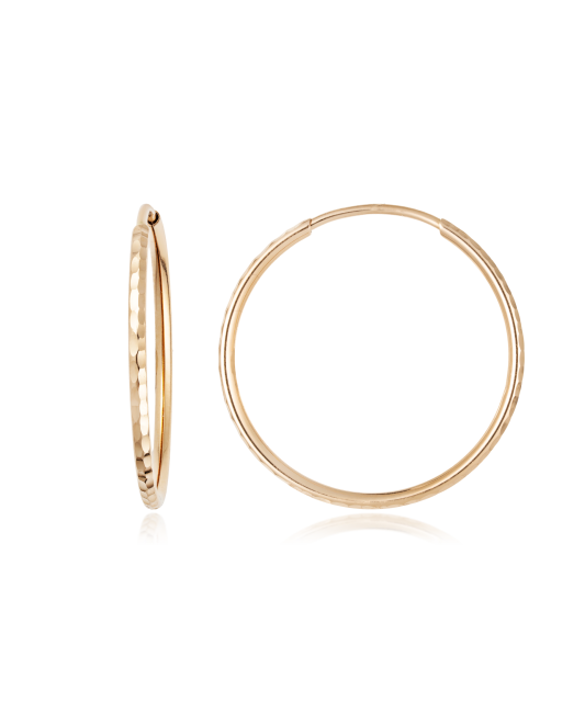 Gold engraved hoop earrings 30mm