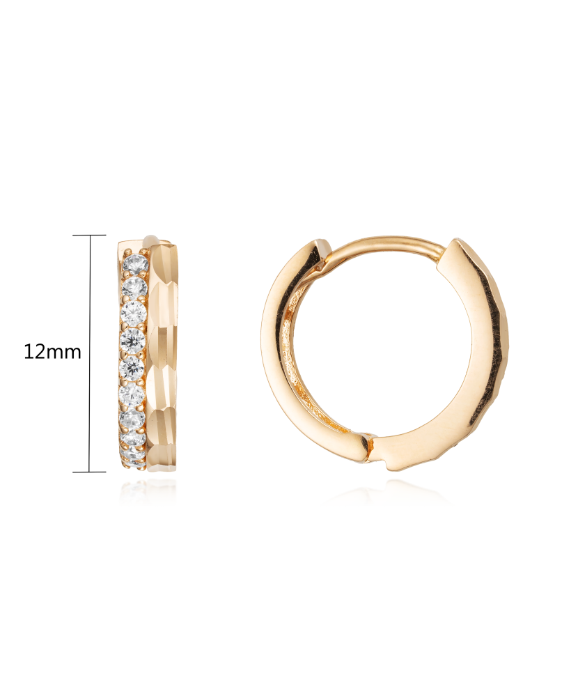 Gold earrings with zircons