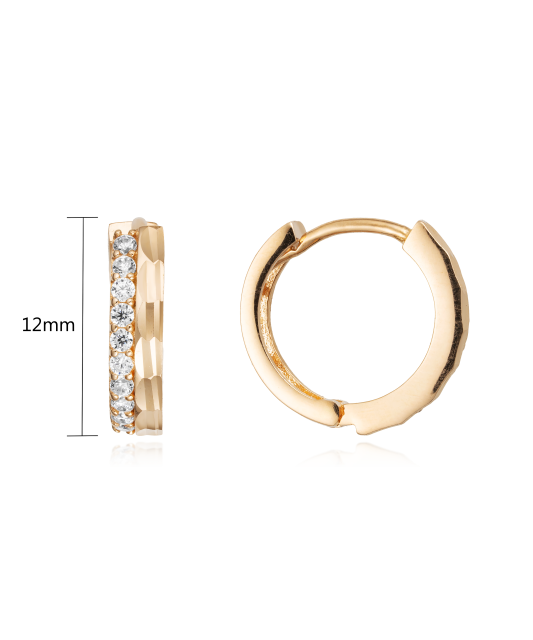 Gold earrings with zircons