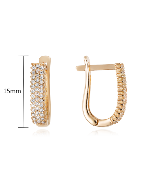 Gold earrings with zircons