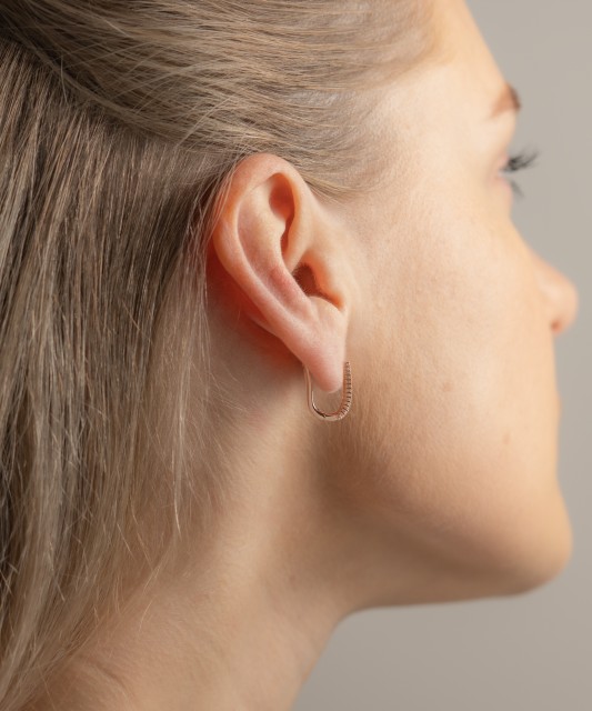Gold earrings with zircons