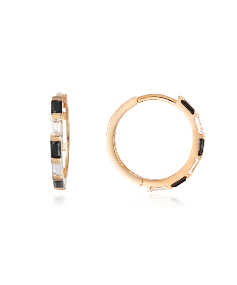 Gold earrings with zircons