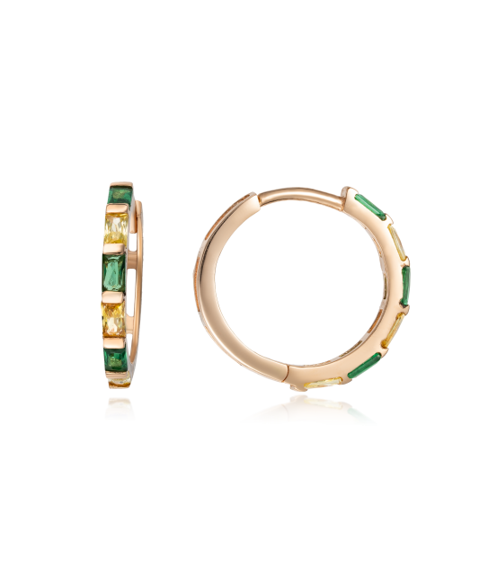 Gold earrings with zircons