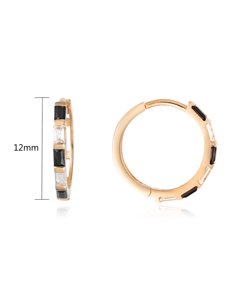 Gold earrings with zircons