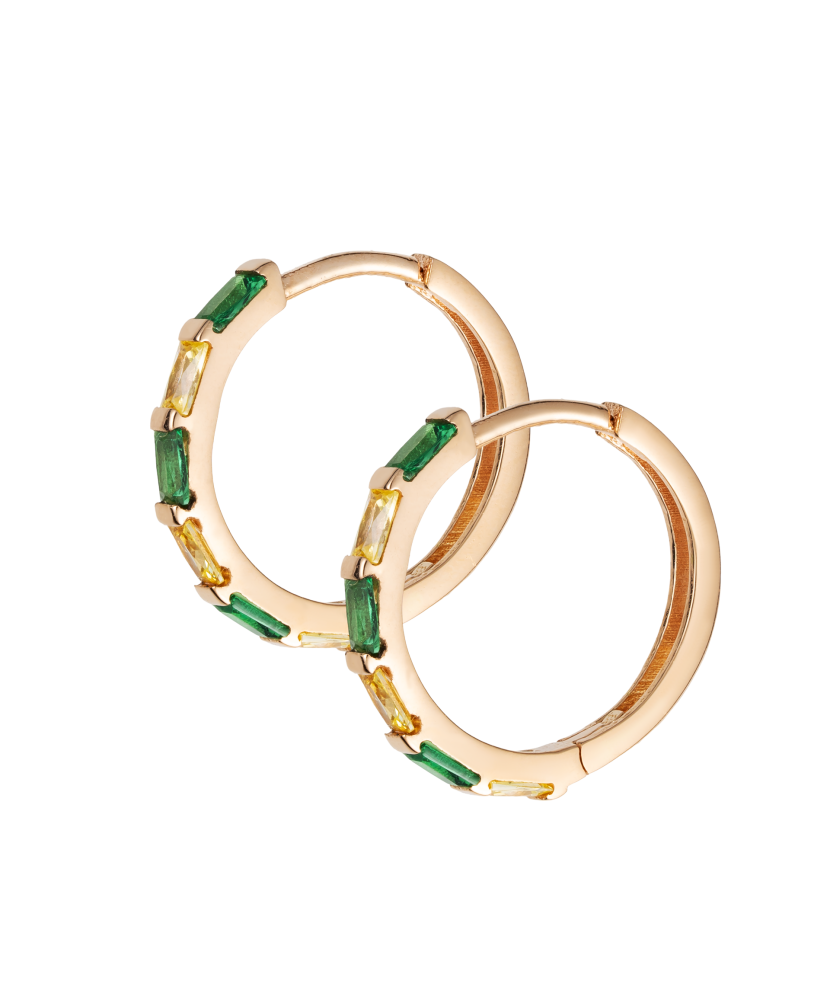 Kultaiset korvakorut zirkoneilla