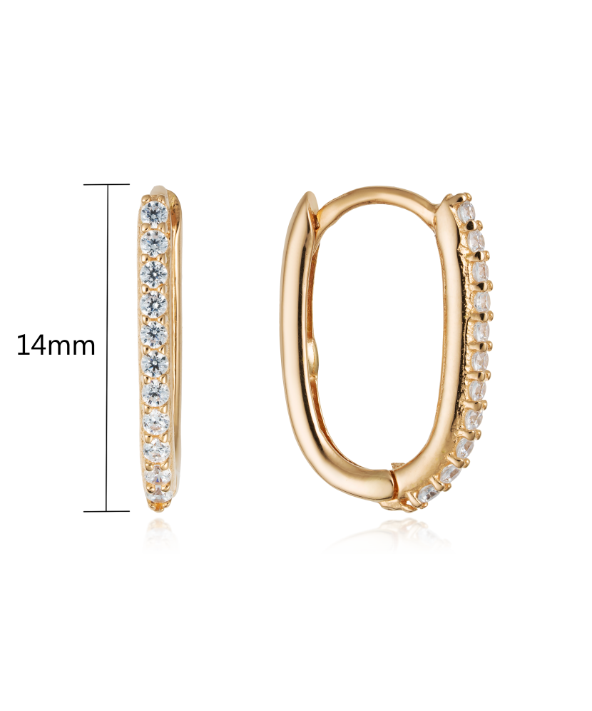 Gold earrings with zircons