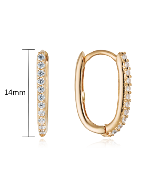 Gold earrings with zircons