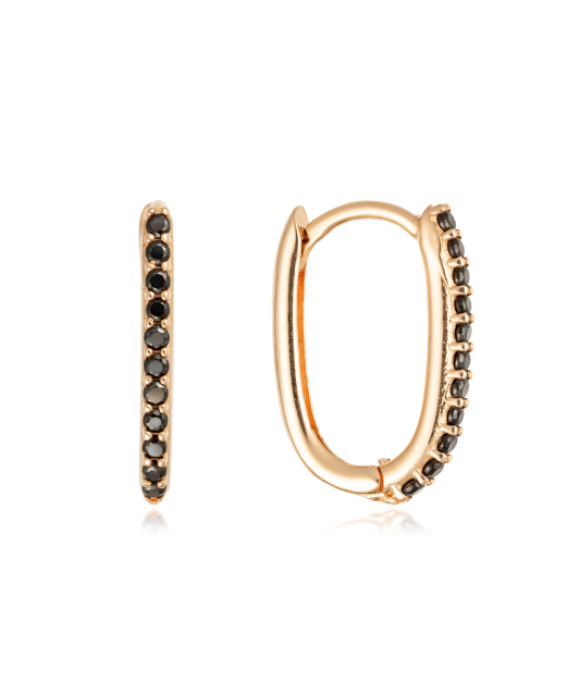 Gold earrings with zircons