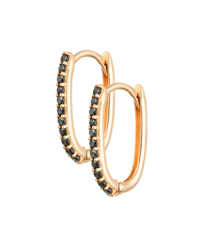 Gold earrings with zircons