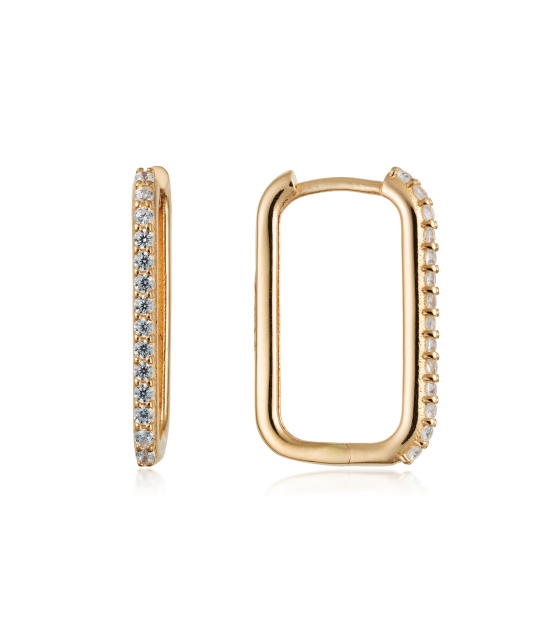 Gold earrings with zircons