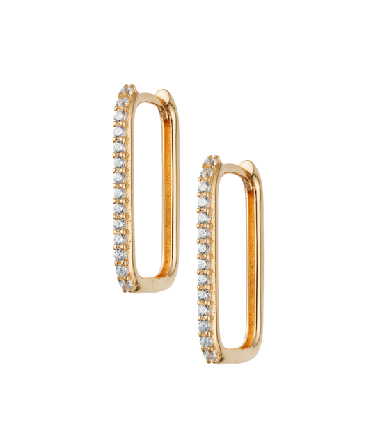 Gold earrings with zircons