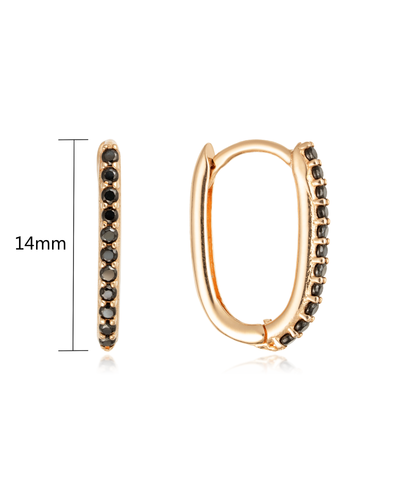 Gold earrings with zircons