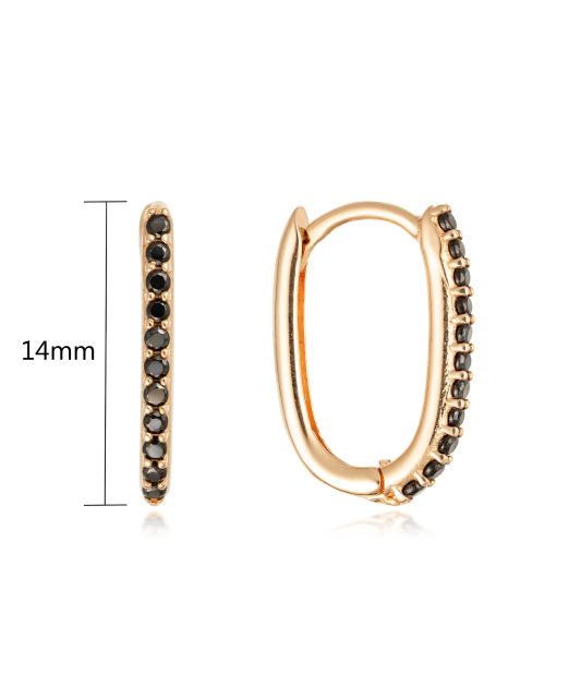 Gold earrings with zircons