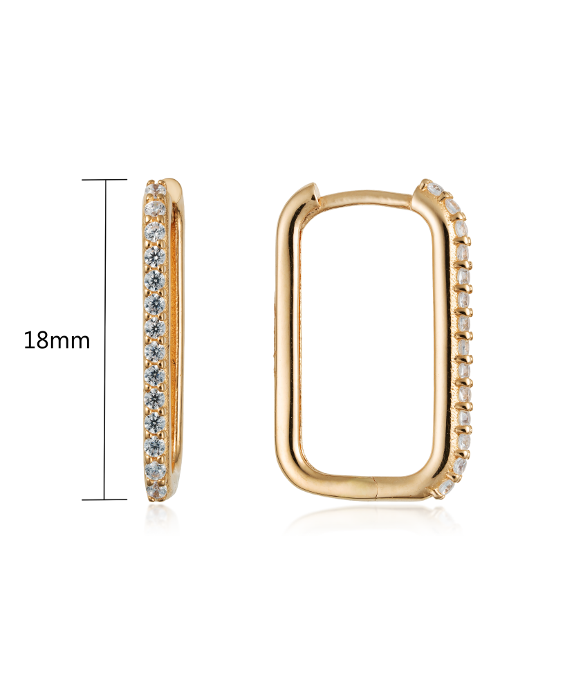 Gold earrings with zircons