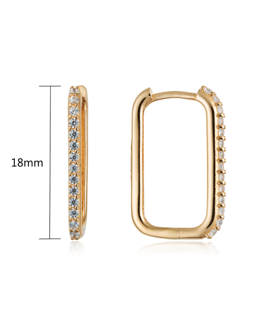 Gold earrings with zircons