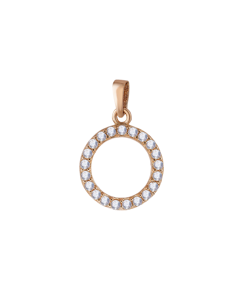 White gold pendant with zirconium